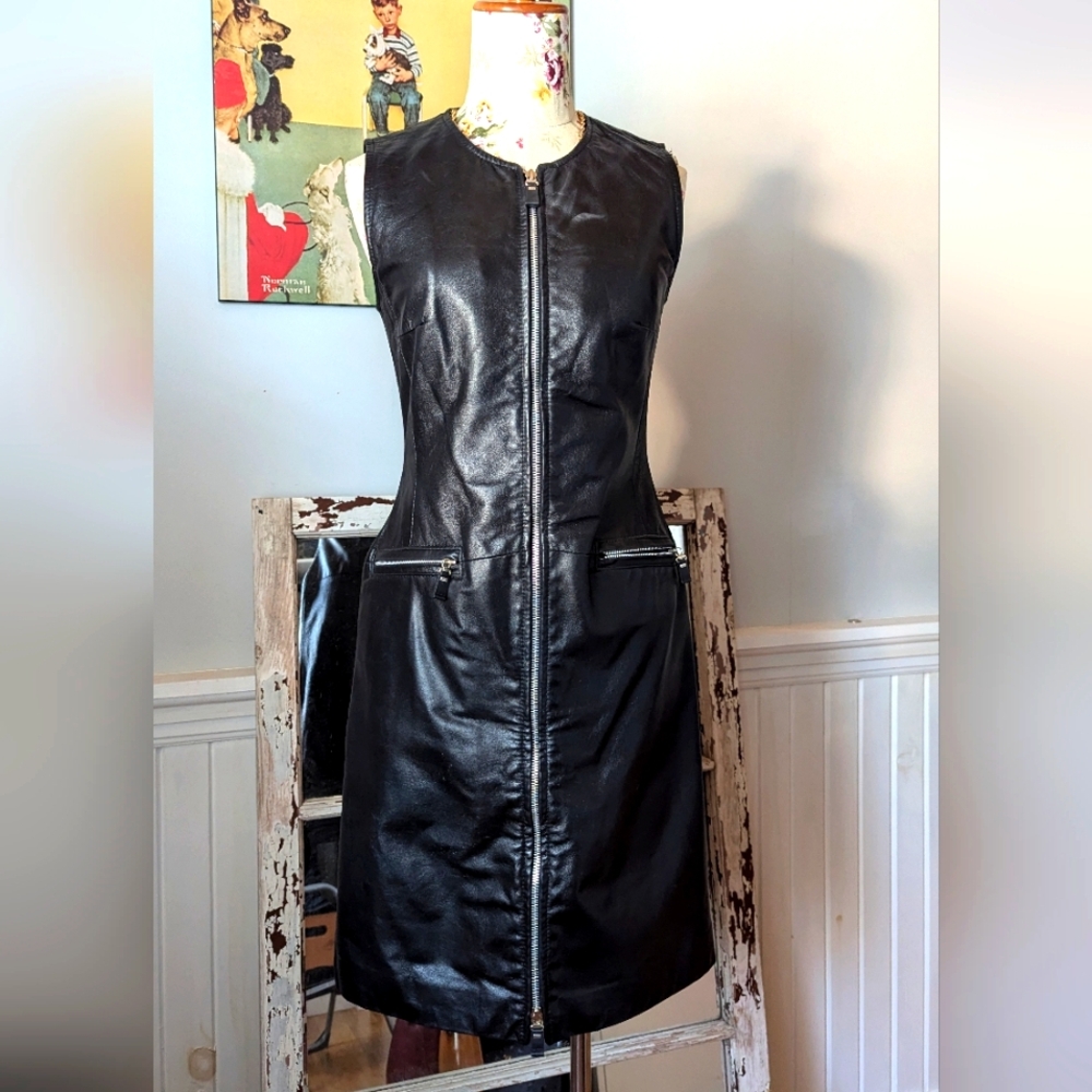DANIER Sleeveless Leather Dress
